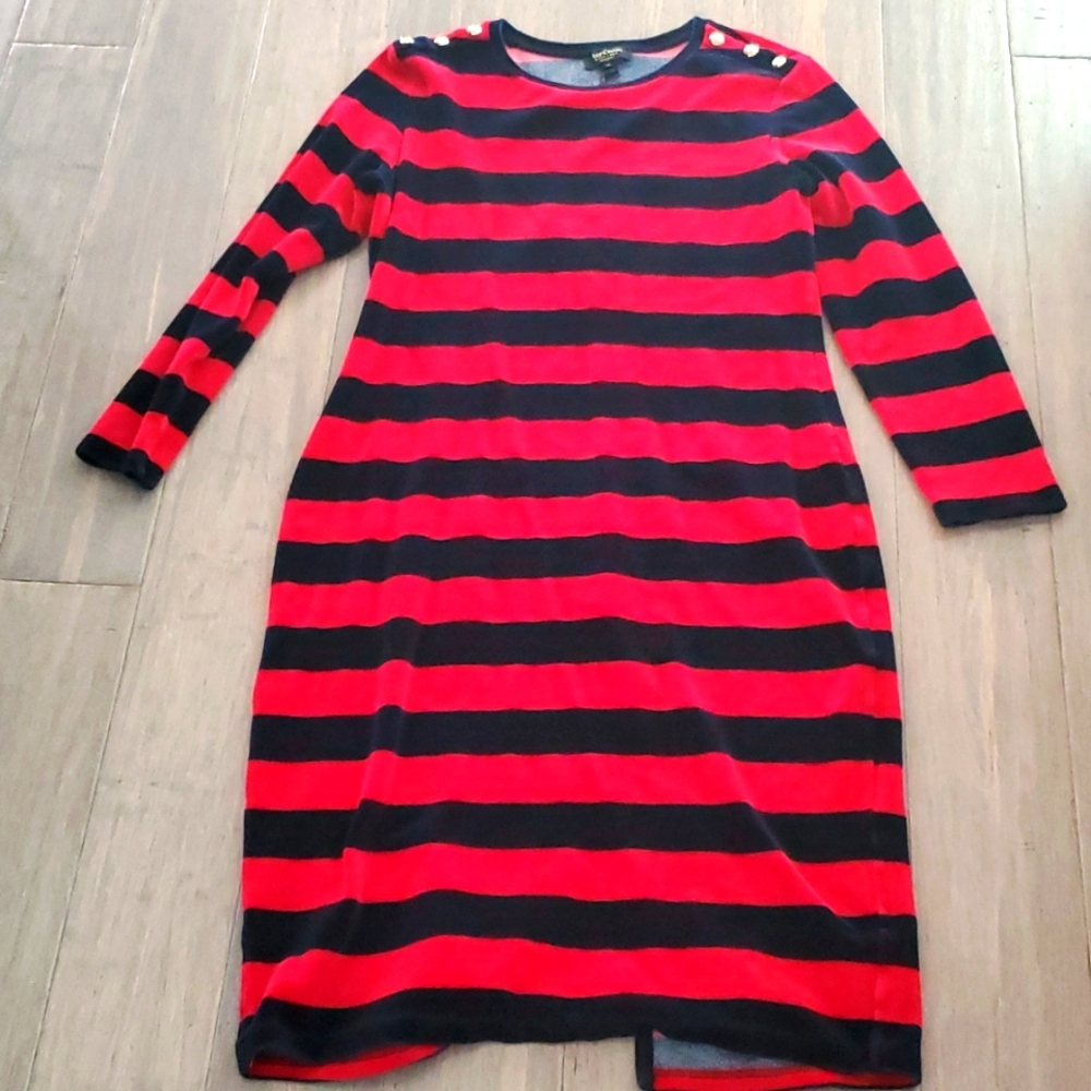 Juicy couture black label heavy velour striped dress xl
